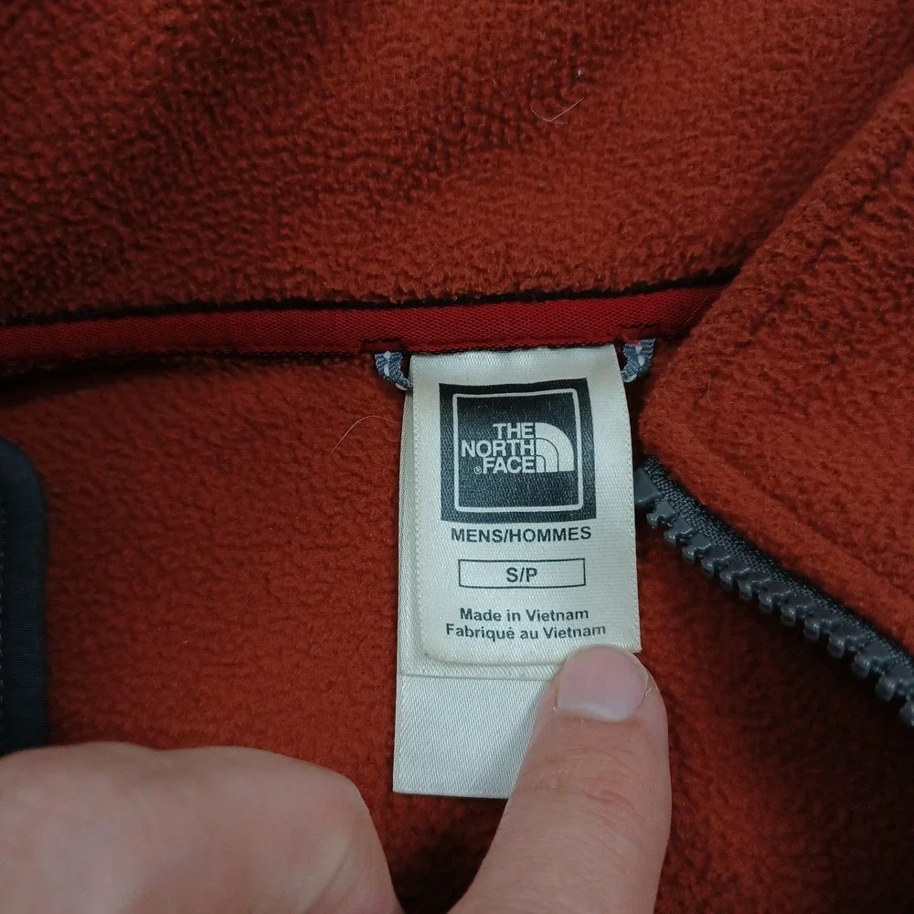 North Face Jacket Mens Small Gray Fleece Full Zip Pockets Outdoor Casual